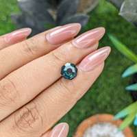 2.08 Ct. Greenish Blue Sapphire from Madagascar Life Style