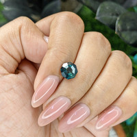 2.08 Ct. Greenish Blue Sapphire from Madagascar Life Style