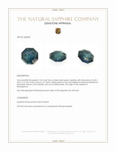 1.02 Ct. Bluish Green Sapphire from Madagascar Appraisal