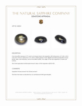 0.73 Ct. Black Star Sapphire from Ceylon (Sri Lanka) Appraisal