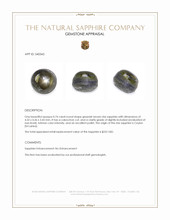 0.74 Ct. Greenish Brown Star Sapphire from Ceylon (Sri Lanka) Appraisal