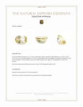 2.12 Ct. Yellow Sapphire from Ceylon (Sri Lanka) Appraisal