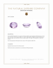 1.56 Ct. Pinkish Purple Sapphire from Ceylon (Sri Lanka) Appraisal