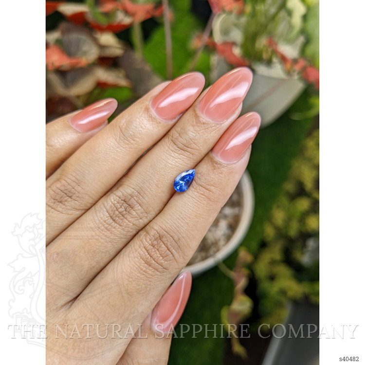 0.88 Ct. Blue Sapphire from Ceylon (Sri Lanka)