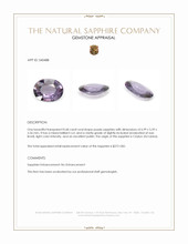 0.68 Ct. Purple Sapphire from Ceylon (Sri Lanka) Appraisal