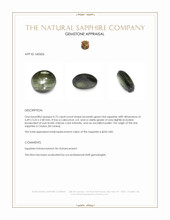 0.75 Ct. Brownish Green Star Sapphire from Ceylon (Sri Lanka) Appraisal
