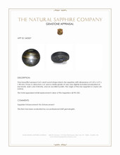 0.63 Ct. Black Star Sapphire from Ceylon (Sri Lanka) Appraisal