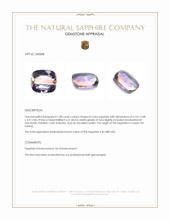 1.08 Ct. Bi Color Sapphire from Ceylon (Sri Lanka) Appraisal