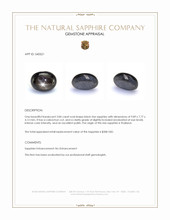 3.84 Ct. Black Star Sapphire from Thailand Appraisal