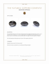 2.42 Ct. Black Star Sapphire from Thailand Appraisal