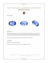 2.96 Ct. Blue Sapphire from Ceylon (Sri Lanka) Appraisal