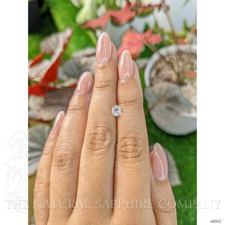 0.82 Ct. White Sapphire from Ceylon (Sri Lanka)
