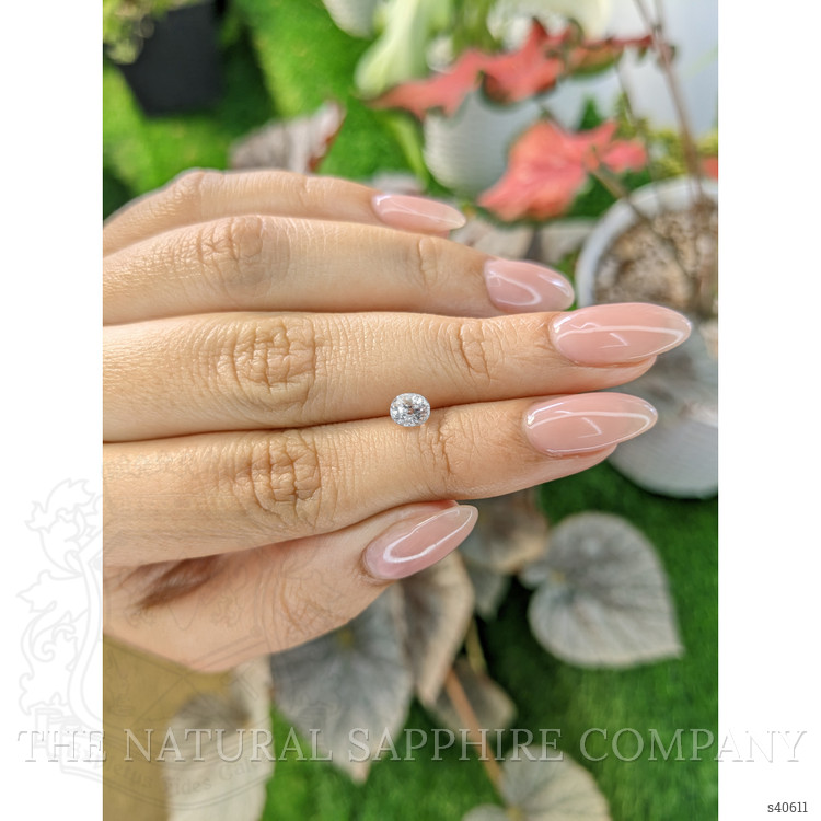 0.82 Ct. White Sapphire from Ceylon (Sri Lanka)