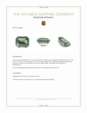 1.15 Ct. Green Sapphire from Madagascar Appraisal