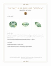 1.19 Ct. Yellowish Green Sapphire from Madagascar Appraisal