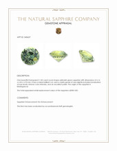 1.00 Ct. Yellowish Green Sapphire from Madagascar Appraisal