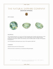 1.02 Ct. Yellowish Green Sapphire from Madagascar Appraisal