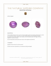 3.02 Ct. Pinkish Purple Star Sapphire from Ceylon (Sri Lanka) Appraisal