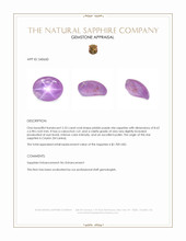 2.33 Ct. Pinkish Purple Star Sapphire from Ceylon (Sri Lanka) Appraisal