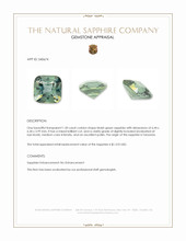 1.50 Ct. Bluish Green Sapphire from Tanzania Appraisal