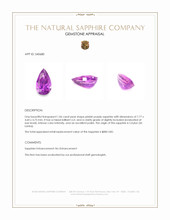 1.06 Ct. Pinkish Purple Sapphire from Ceylon (Sri Lanka) Appraisal