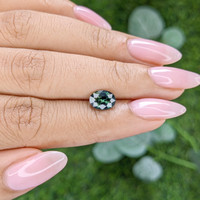 1.63 Ct. Bluish Green Sapphire from Tanzania Life Style