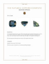 2.47 Ct. Bluish Green Sapphire from Madagascar Appraisal
