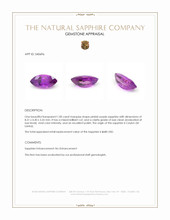 1.00 Ct. Pinkish Purple Sapphire from Ceylon (Sri Lanka) Appraisal