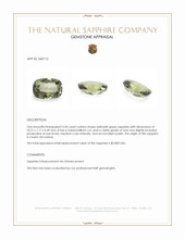 3.20 Ct. Yellowish Green Sapphire from Ceylon (Sri Lanka) Appraisal