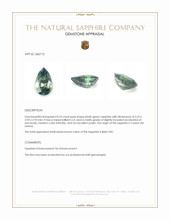0.53 Ct. Bluish Green Sapphire from Ceylon (Sri Lanka) Appraisal