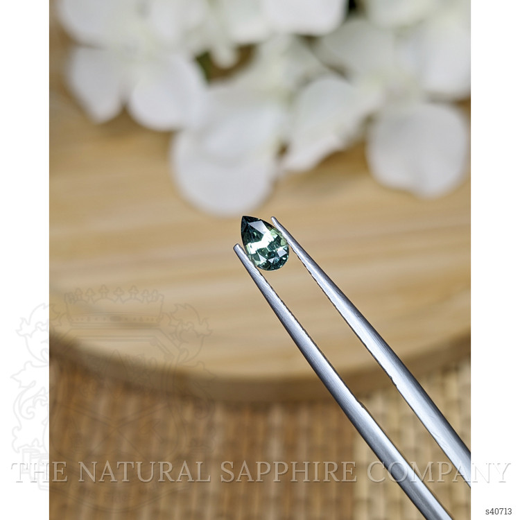 0.53 Ct. Bluish Green Sapphire from Ceylon (Sri Lanka)