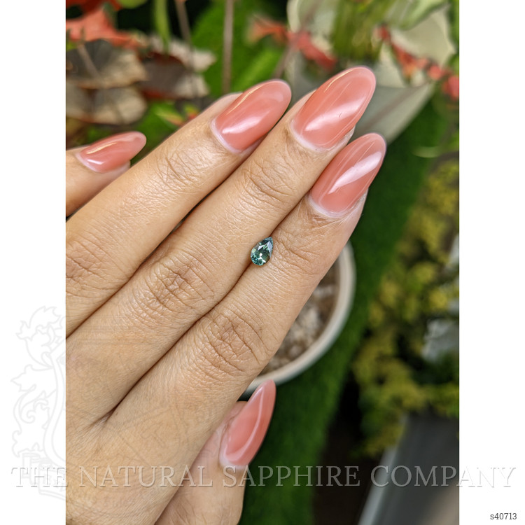 0.53 Ct. Bluish Green Sapphire from Ceylon (Sri Lanka)