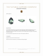 0.52 Ct. Bluish Green Sapphire from Ceylon (Sri Lanka) Appraisal
