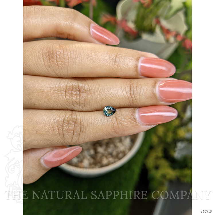 0.52 Ct. Bluish Green Sapphire from Ceylon (Sri Lanka)