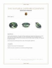 1.18 Ct. Bluish Green Sapphire from Ceylon (Sri Lanka) Appraisal