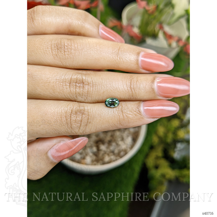 1.18 Ct. Bluish Green Sapphire from Ceylon (Sri Lanka)