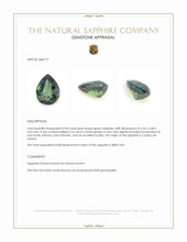 0.94 Ct. Green Sapphire from Ceylon (Sri Lanka) Appraisal