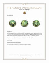 2.12 Ct. Yellowish Green Cabochon Sapphire from Montana Appraisal