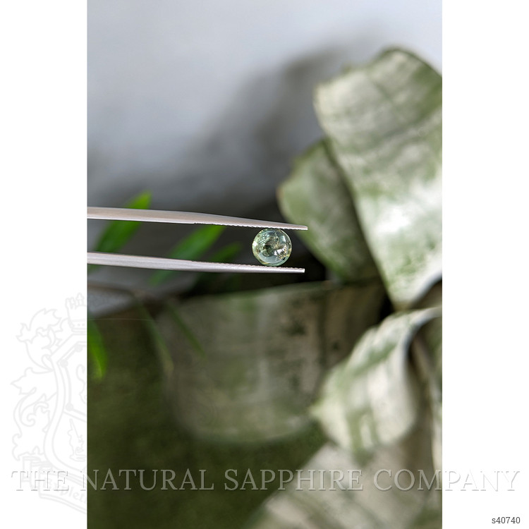 2.12 Ct. Yellowish Green Cabochon Sapphire from Montana