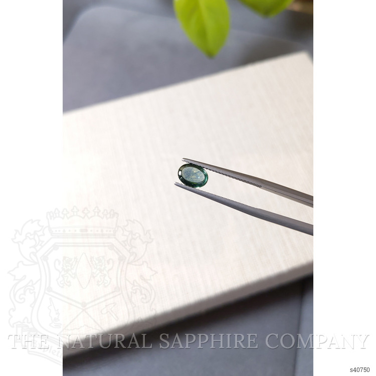 1.26 Ct. Bluish Green Cabochon Sapphire from Montana