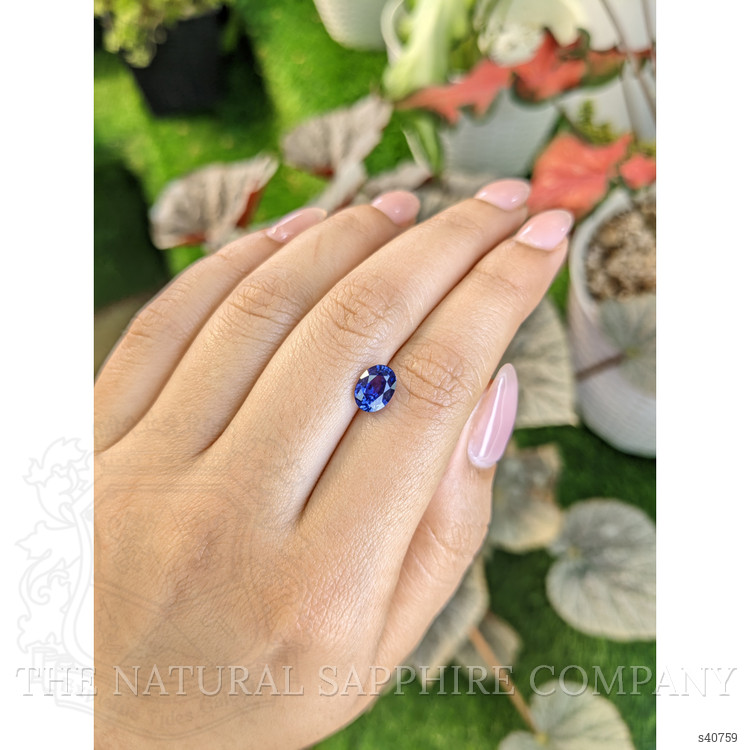 1.85 Ct. Blue Sapphire from Ceylon (Sri Lanka)