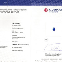 4.22 Ct. Blue Sapphire from Ceylon (Sri Lanka) Scan Report