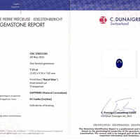 7.51 Ct. Blue Sapphire from Ceylon (Sri Lanka) Scan Report