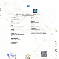 3.11 Ct. Blue Sapphire from Ceylon (Sri Lanka) Scan Report