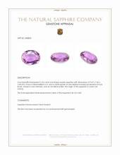2.36 Ct. Purple Sapphire from Ceylon (Sri Lanka) Appraisal
