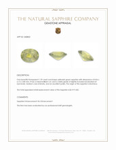 1.39 Ct. Greenish Yellow Sapphire from Montana Appraisal