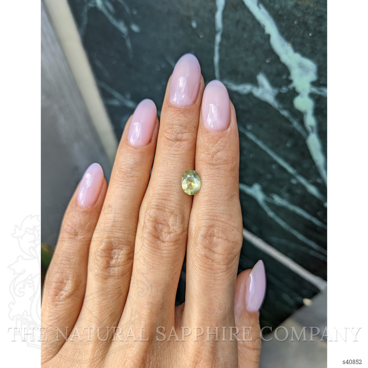 1.39 Ct. Yellowish Green Sapphire from Montana