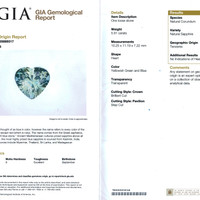 5.91 Ct. Greenish Blue Sapphire from Tanzania Scan Report
