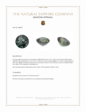 4.01 Ct. Bluish Green Sapphire from Madagascar Appraisal