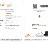 2.61 Ct. Padparadscha Sapphire from Ceylon (Sri Lanka) Scan Report